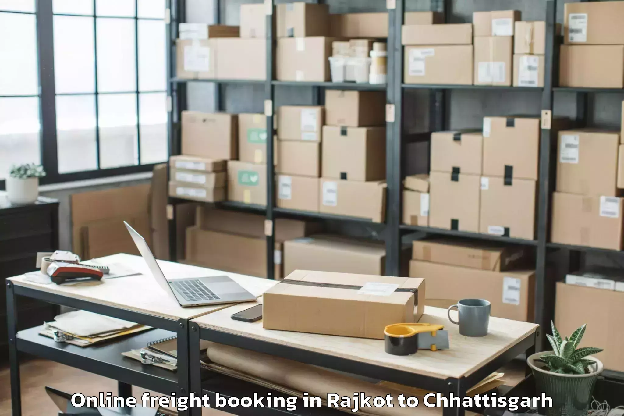 Discover Rajkot to Pithora Online Freight Booking